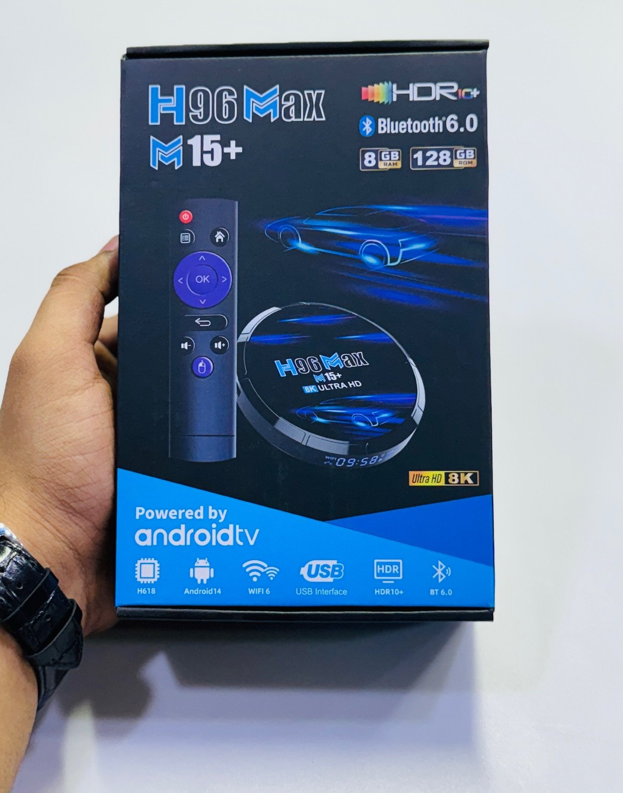 H96 Max M15+ Fastest Android TV Box – 8GB RAM, 128GB ROM, 4K/8K Video Support