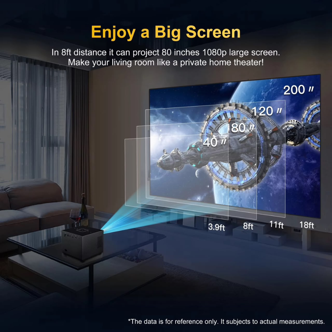 XNANO X3 Mini Smart Projector – Native 1080P, 4K/8K Decoding, Android 11 & 400" Display