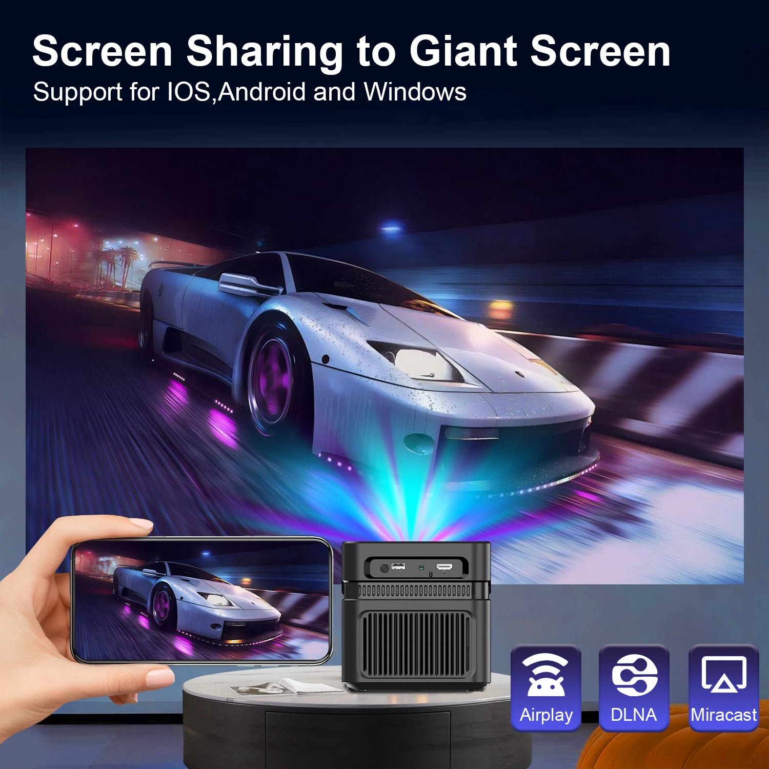 HY450 Pro 900 ANSI Android 14 4K Supported Short Throw Projector