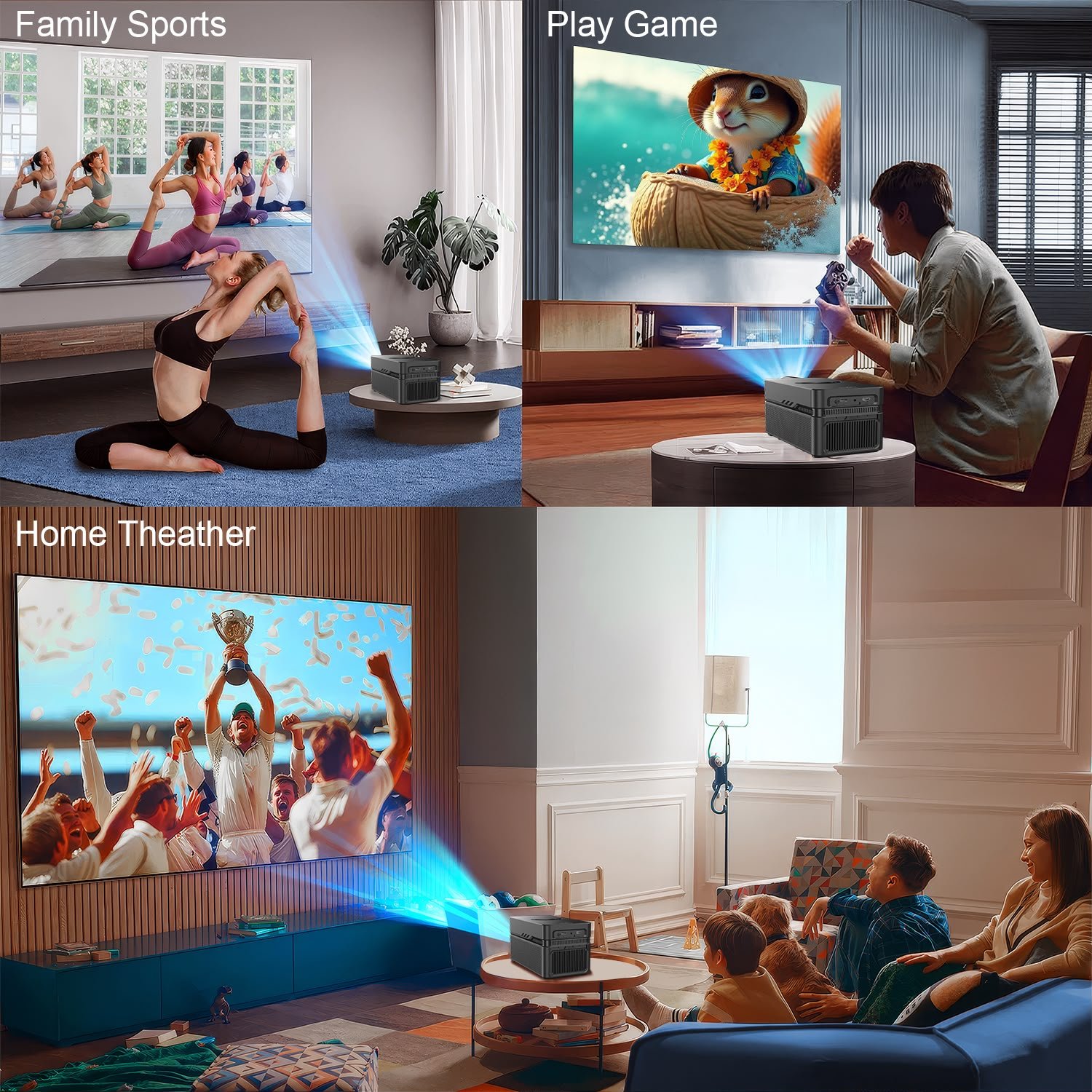 HY450 Pro 900 ANSI Android 14 4K Supported Short Throw Projector