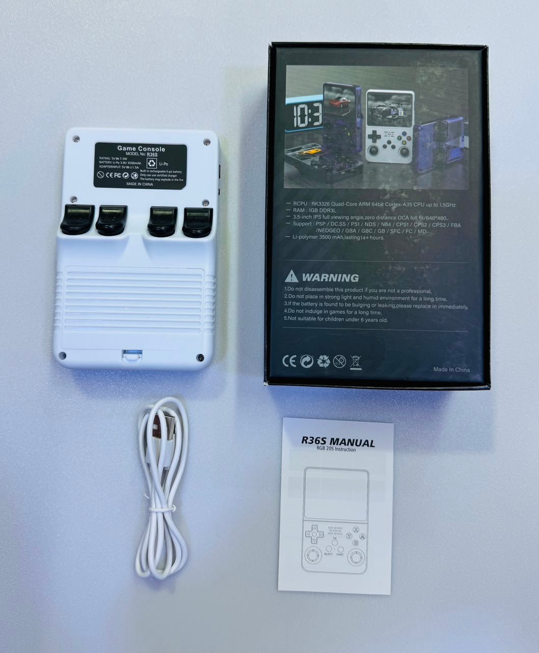 R36S Retro Gaming Handheld Console – 25,000+ Games, 3.5" IPS Display