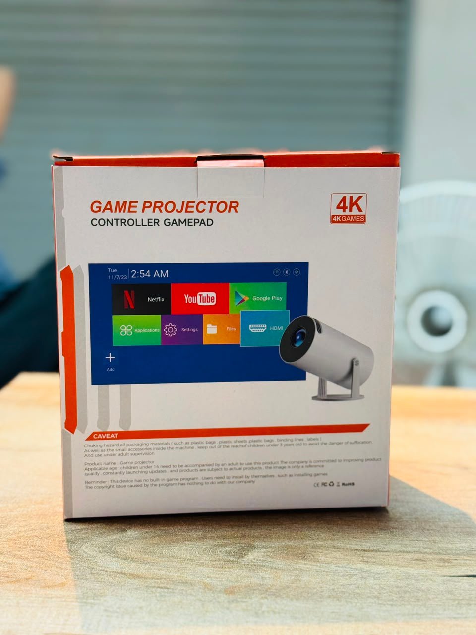X10+ 4K Android + Gaming Projector with Dual Joysticks – Home Cinema & Gaming Experience