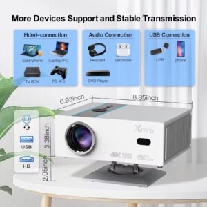 XNANO X6 Google TV Version Smart Projector – 1080P Full HD, 4K Support, Auto Focus & 700 ANSI Lumens