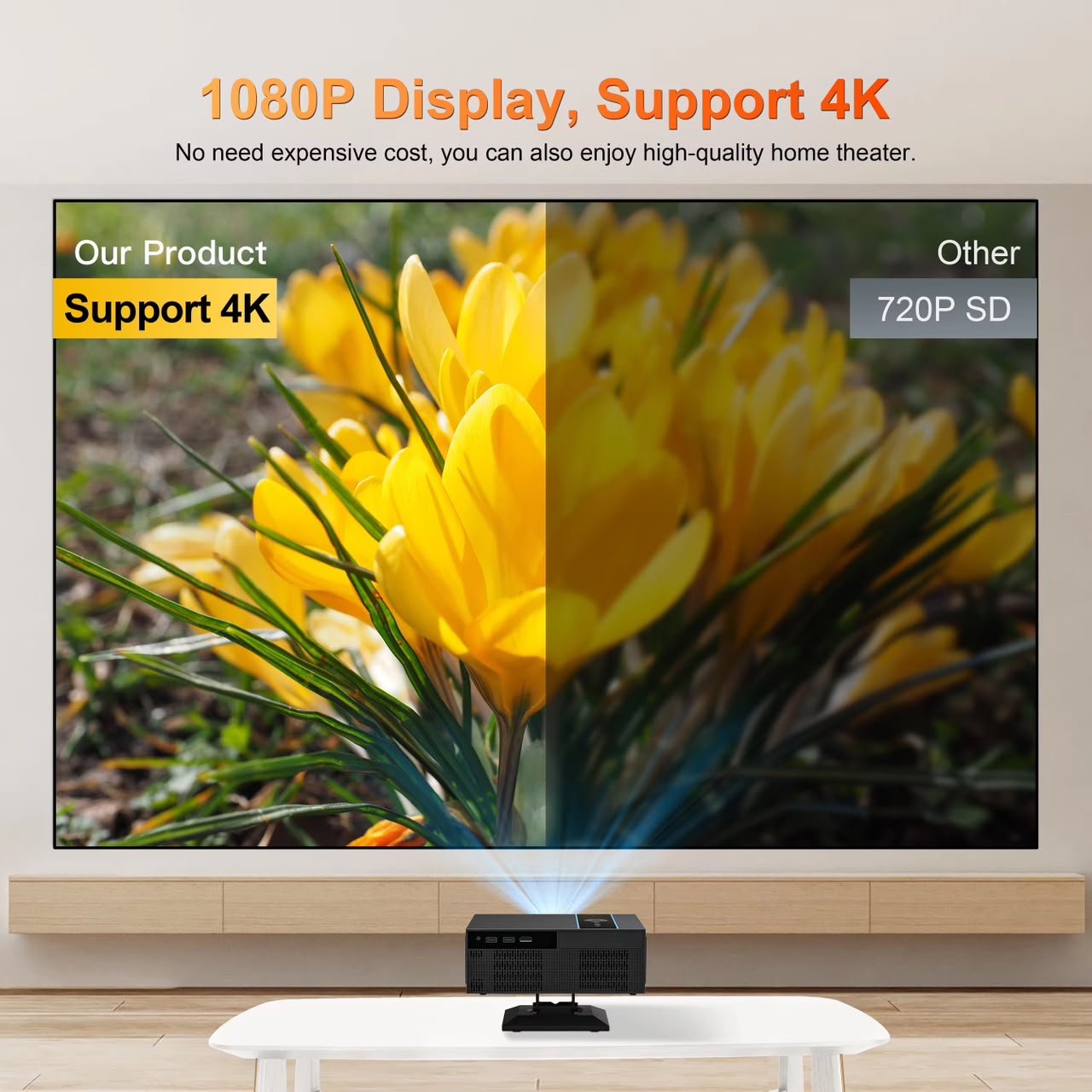 XNANO X6 Google TV Version Smart Projector – 1080P Full HD, 4K Support, Auto Focus & 700 ANSI Lumens