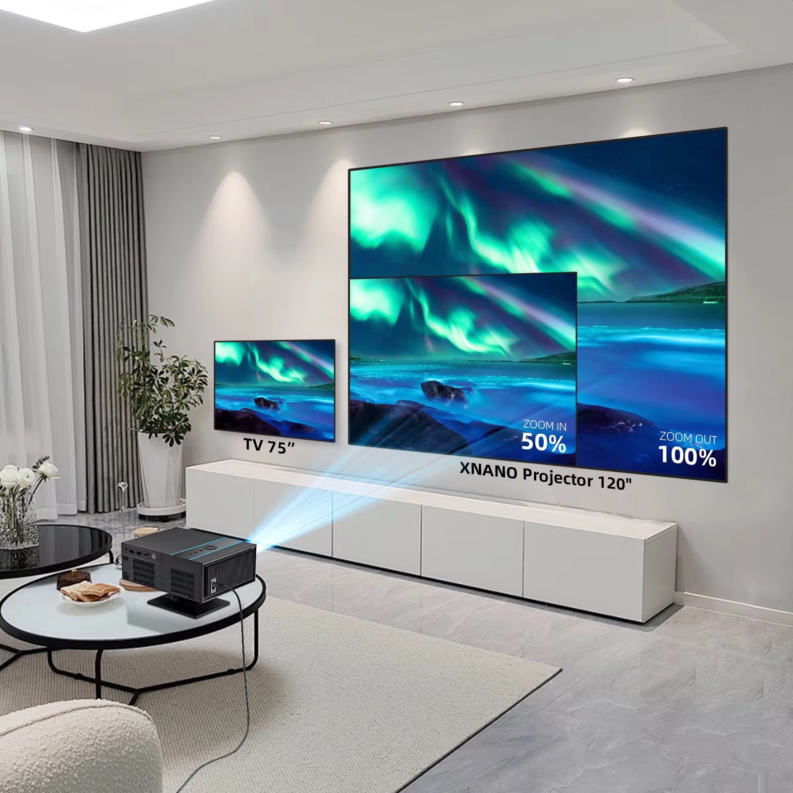 XNANO X6 Google TV Version Smart Projector – 1080P Full HD, 4K Support, Auto Focus & 700 ANSI Lumens