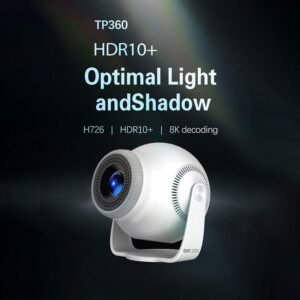 TP360 1080P Smart Projector – 450 ANSI Lumens, Android 14, WiFi 6, Bluetooth 5.4 & Portable Design
