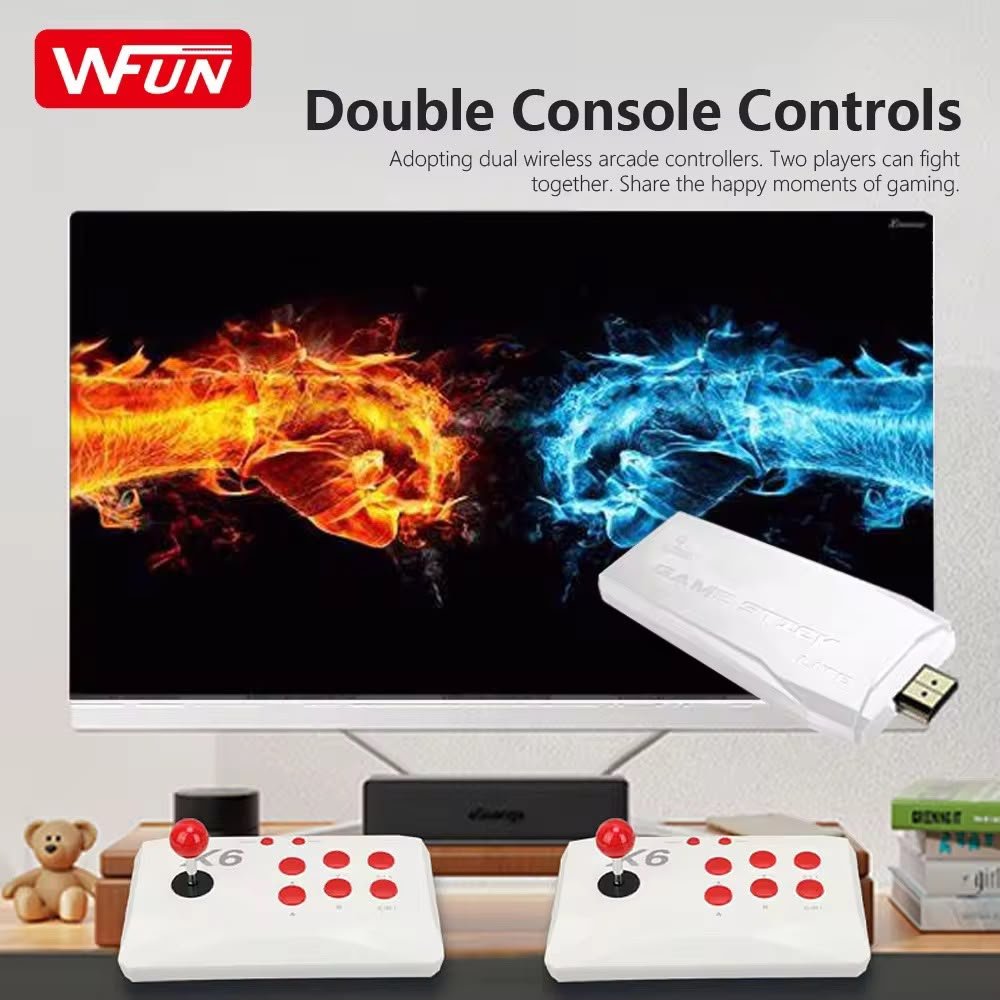 X6 Arcade Game Console 4K HD TV Game Stick with Dual Arcade Joysticks – 20,000+ Built-In Games
