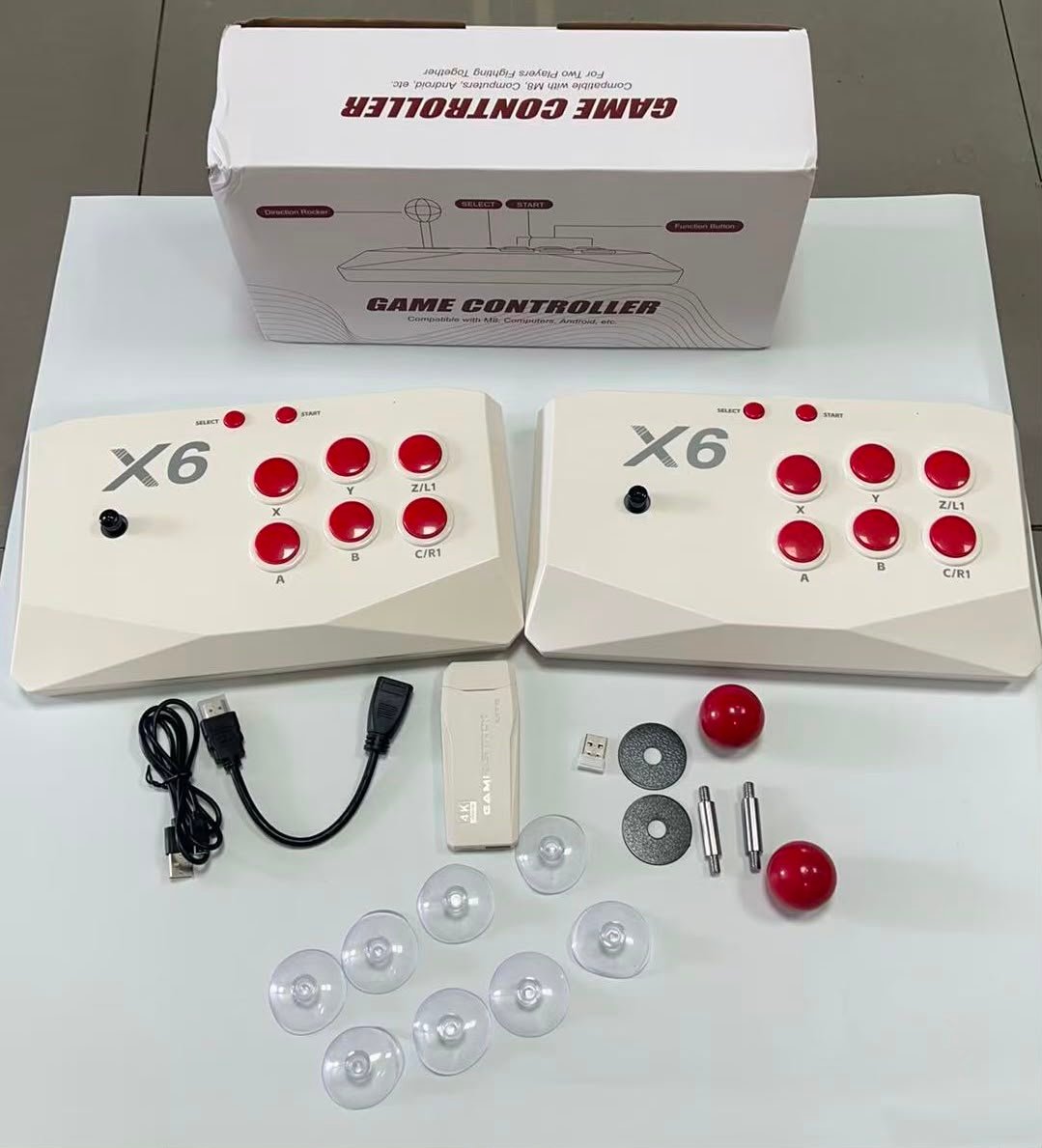 X6 Arcade Game Console 4K HD TV Game Stick with Dual Arcade Joysticks – 20,000+ Built-In Games