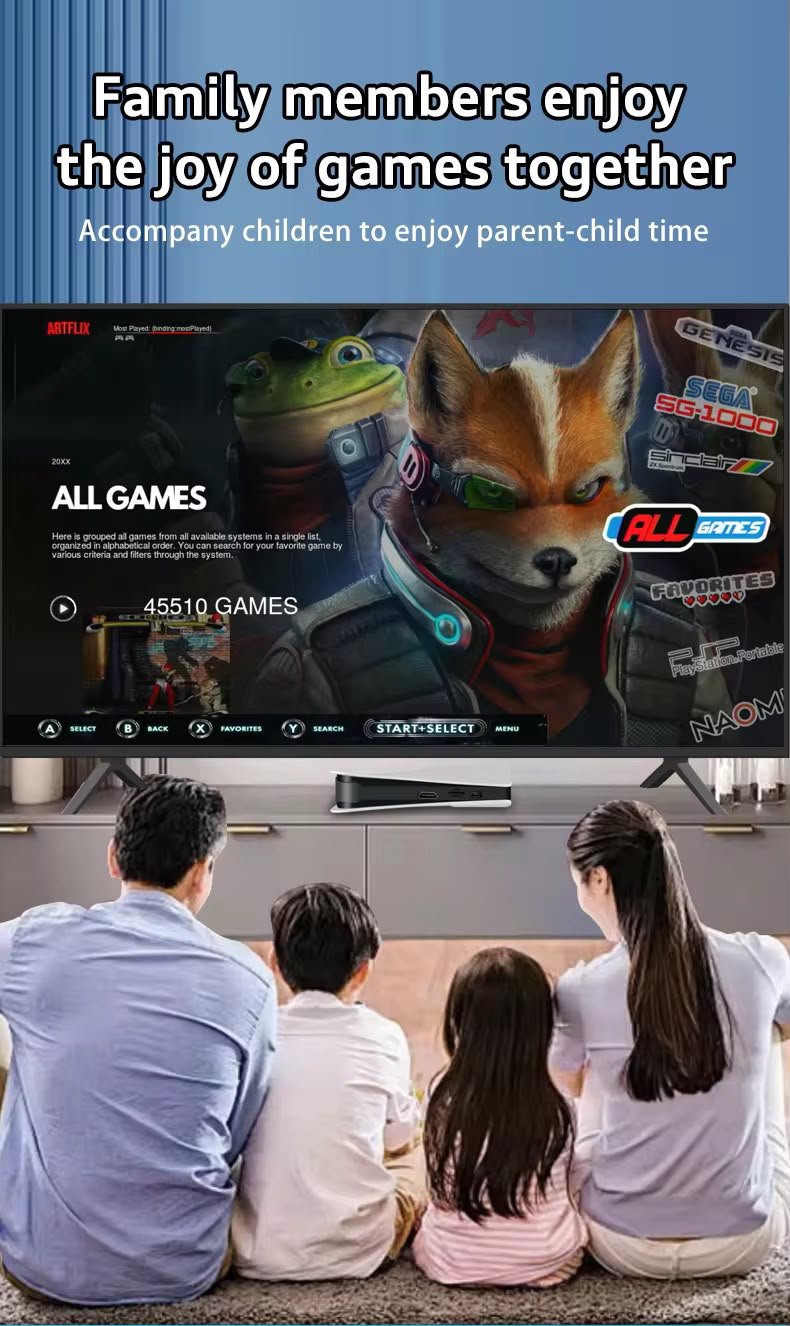 P-5 Gaming Console – 50,000+ Games, High-Quality Joysticks & Popular Classic Games