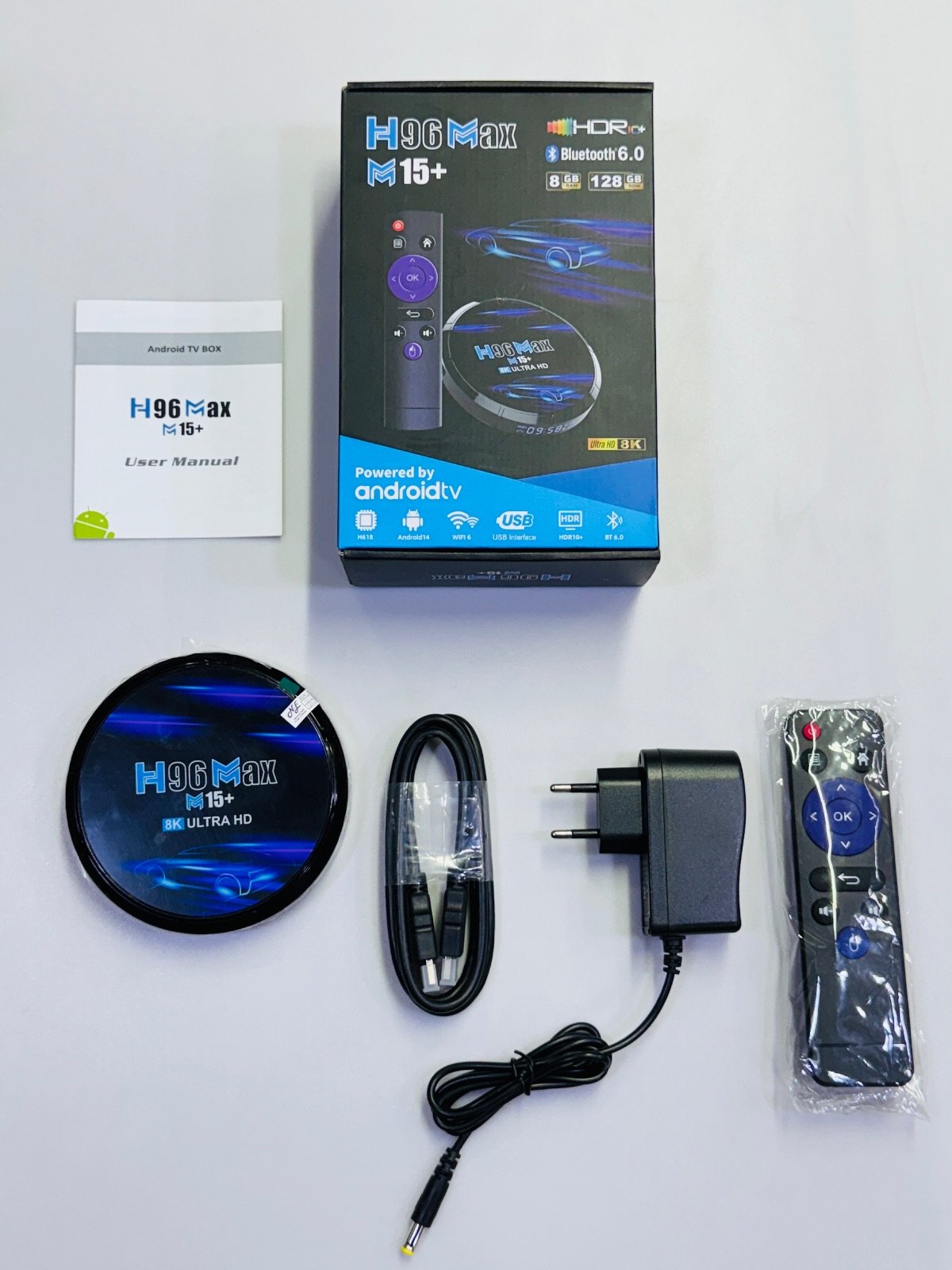 H96 Max M15+ Fastest Android TV Box – 8GB RAM, 128GB ROM, 4K/8K Video Support