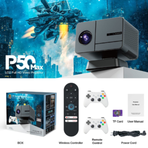 P50 Max Gaming Android 4K Projector – 800 ANSI Lumens, 40,000+ Games & Voice Remote