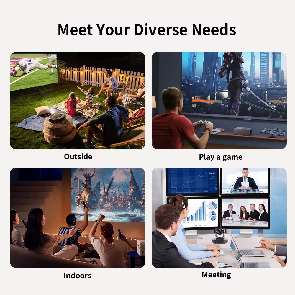 A10 Pro Android 14 Smart Projector – 1080P, 4K Decoding, Auto Focus & Obstacle Avoidance