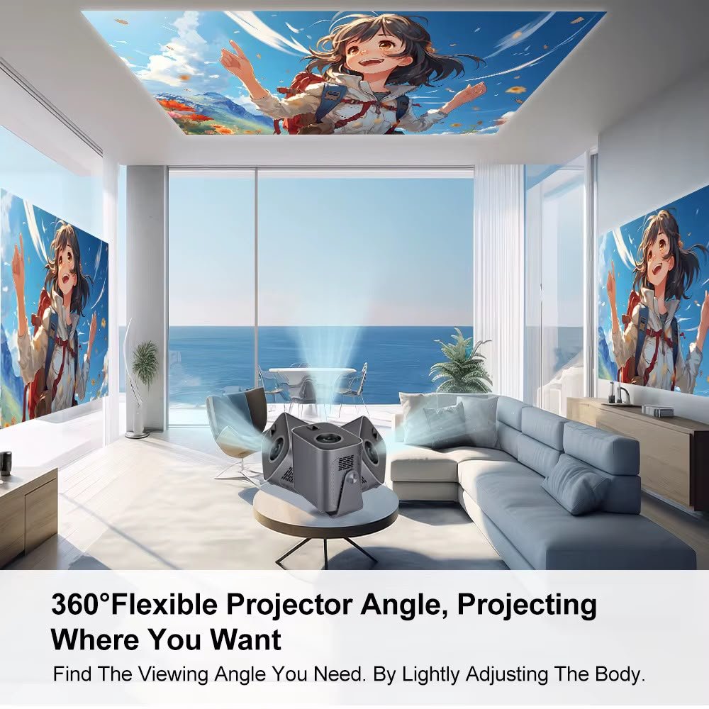 A10 Pro Android 14 Smart Projector – 1080P, 4K Decoding, Auto Focus & Obstacle Avoidance